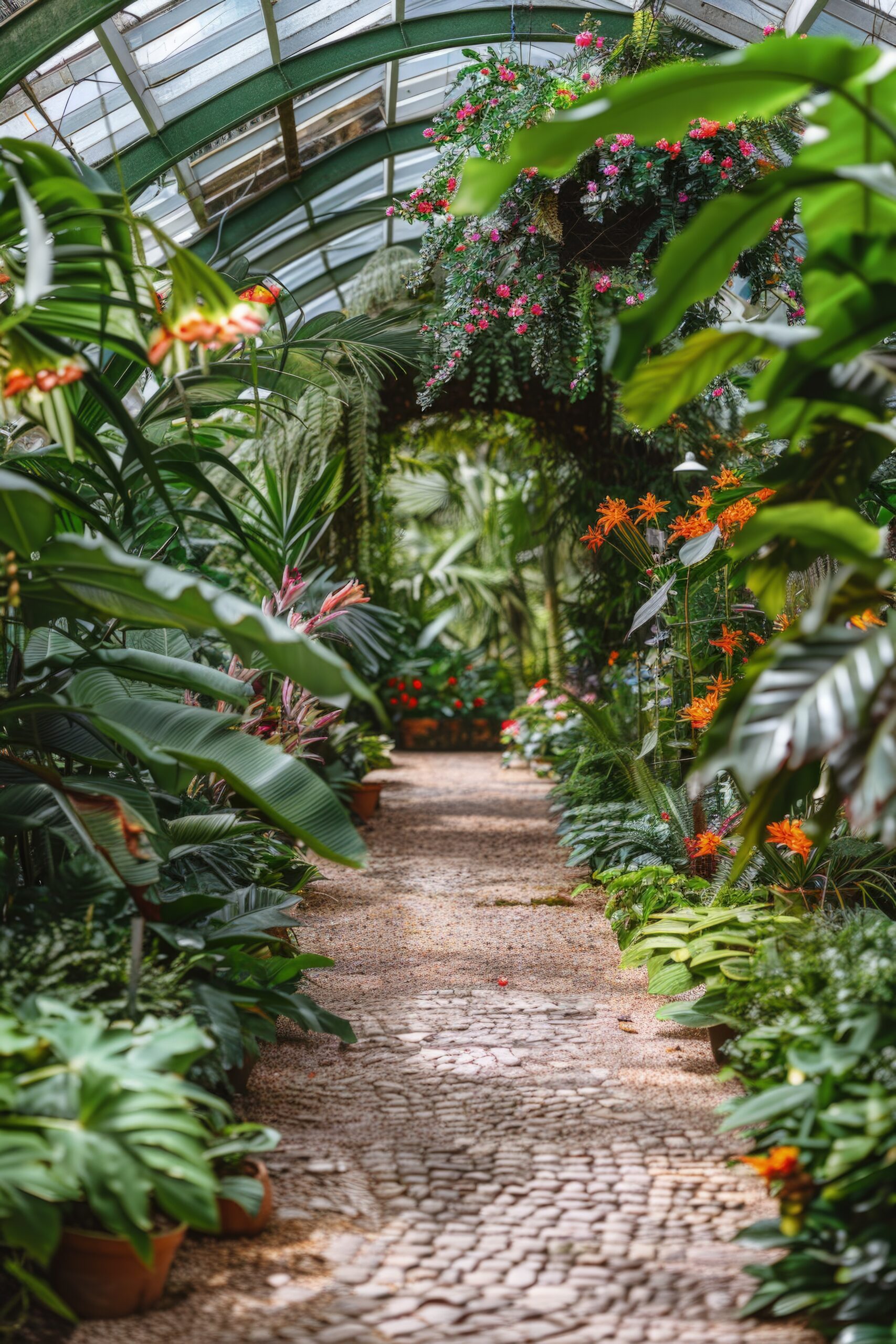 photorealistic sustainable garden with home grown plants